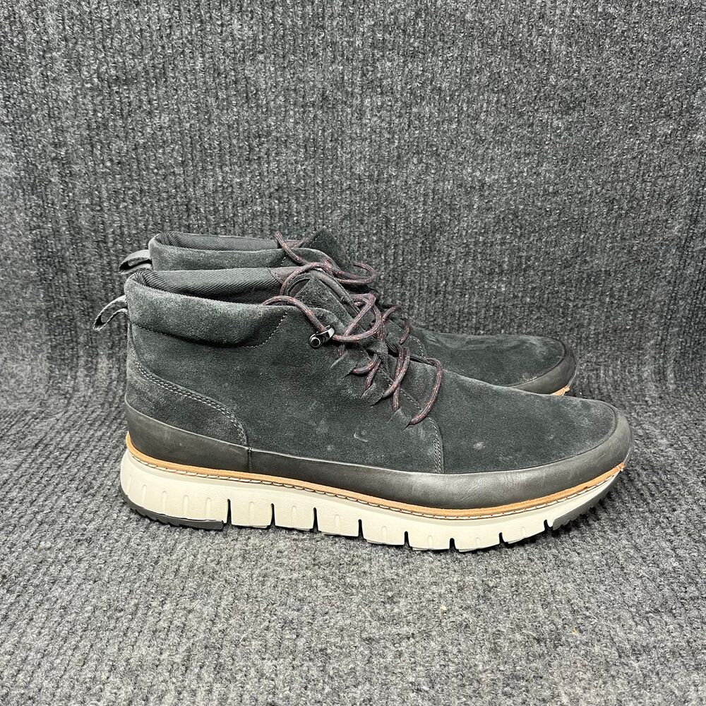 Cole Haan Zerogrand Rugged Chukka Boots Magnet Ivory Gray Suede‎ Men’s 13 C28460